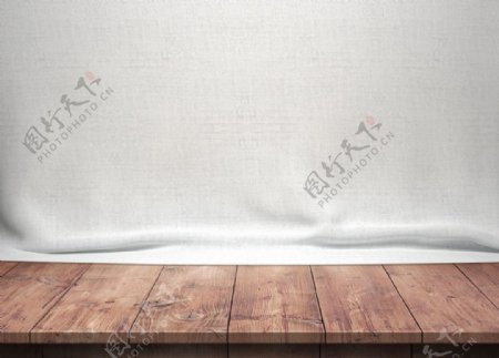白色墙壁木色地板大图背景