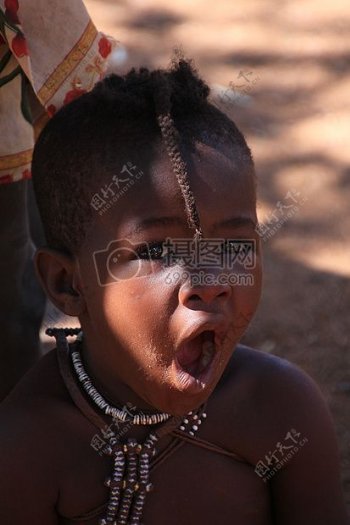 纳米比亚孩子黑色颜色辛巴族人非洲土著尼日利亚