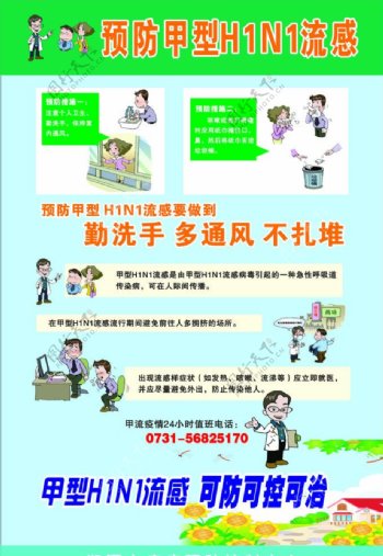 预防甲型H1N1流感宣传挂图