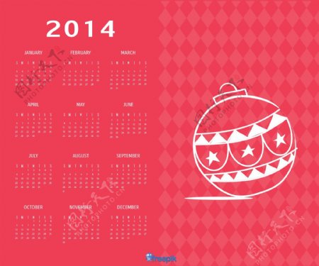 2014圣诞红日历设计