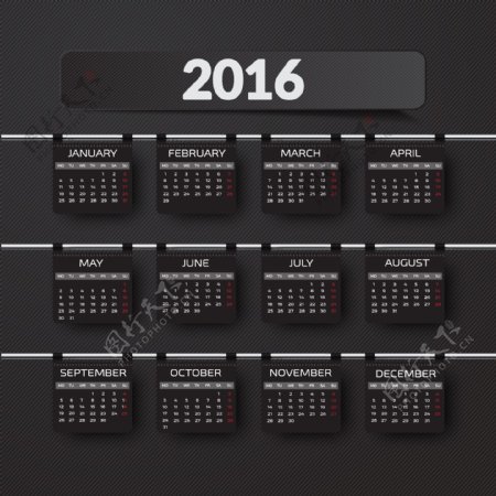 2016年日历图片