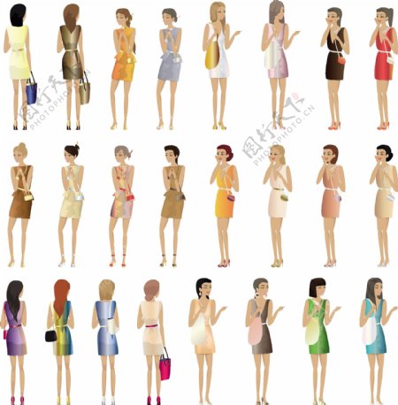 24款时尚女性设计矢量素材