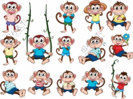 卡通小猴子图片大全eps素材下载