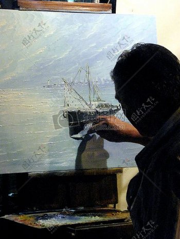 画家画的帆船