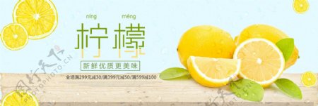 清新文艺水果柠檬食品新鲜淘宝banner