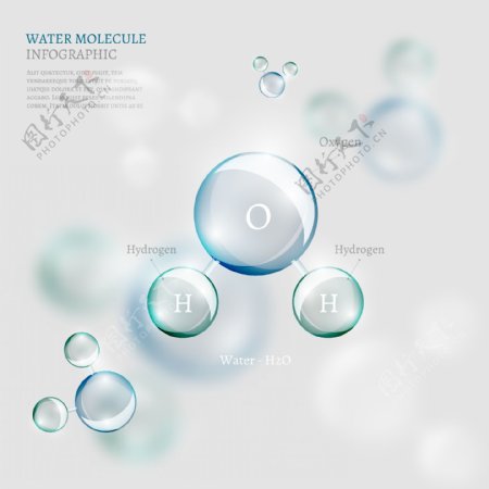 透明科技分子信息图表元素