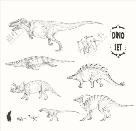 卡通矢量恐龙