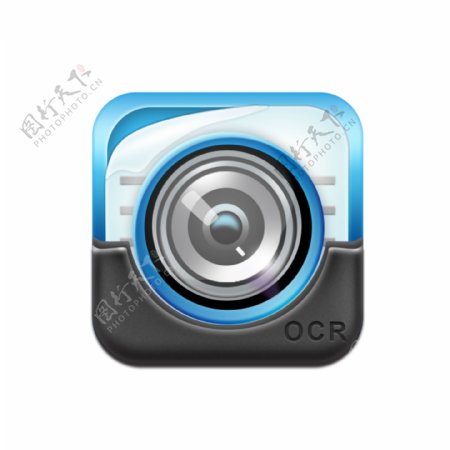 蓝色精美相机icon图标设计