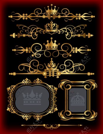 皇冠欧式花纹网页设计标签