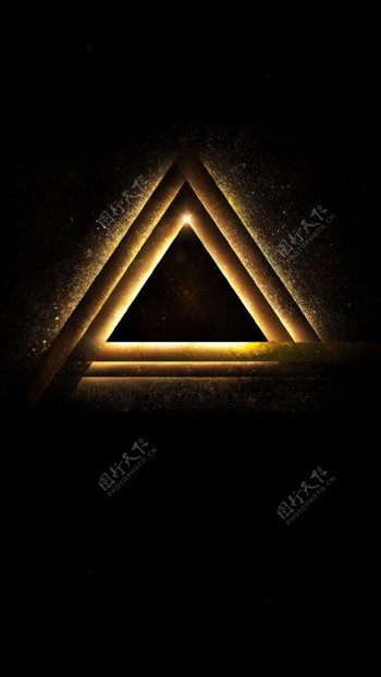 金色几何三角H5背景素材
