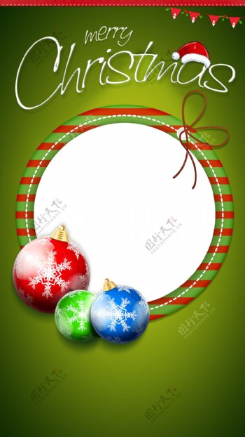 彩色圆球雪花圣诞节H5背景素材