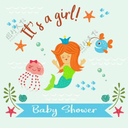 女孩的婴儿淋浴背景