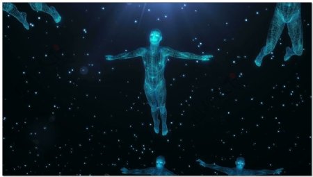 模拟光线人物游泳视频素材