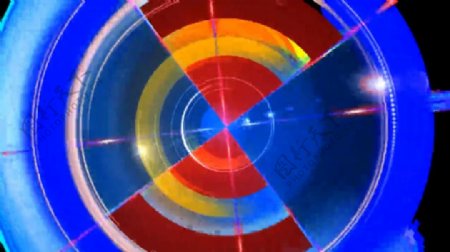 彩色圆环循环特效视频素材