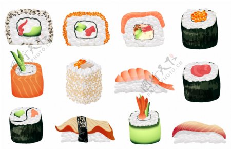日本料理寿司矢量图