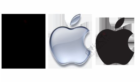 黑白苹果logo免抠png透明图层素材