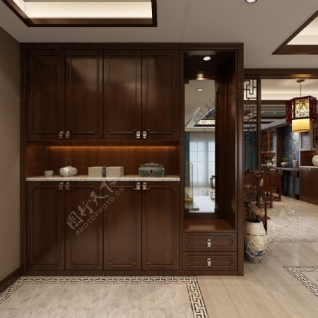 中国风古典客厅装修效果图