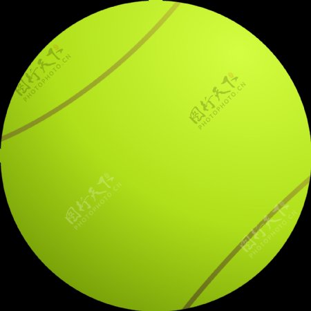 手绘绿色网球免抠png透明图层素材