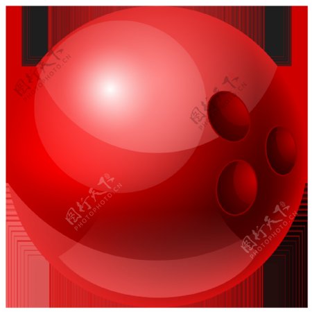 红色保龄球免抠png透明图层素材