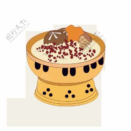 手绘食品砂锅元素素材