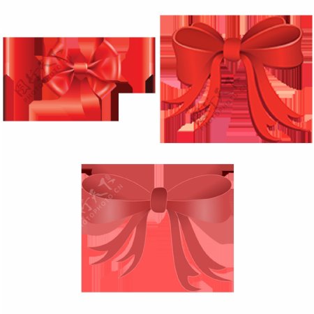 红色礼品装饰结免抠png透明图层素材