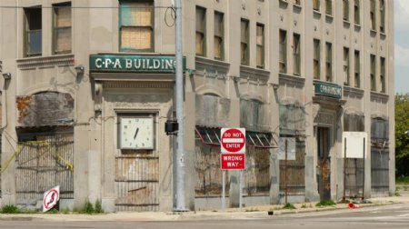 底特律废弃的破旧建筑