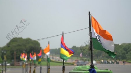 飘扬在风中的印度国旗