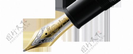 金色笔尖钢笔图免抠png透明素材