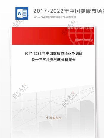 20172022年中国健康市场竞争调研及十三五投资战略分析报告目录