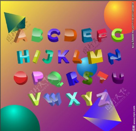 3D英文字母