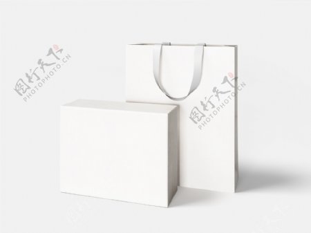 简洁设计硬质纸质购物袋psd源文件