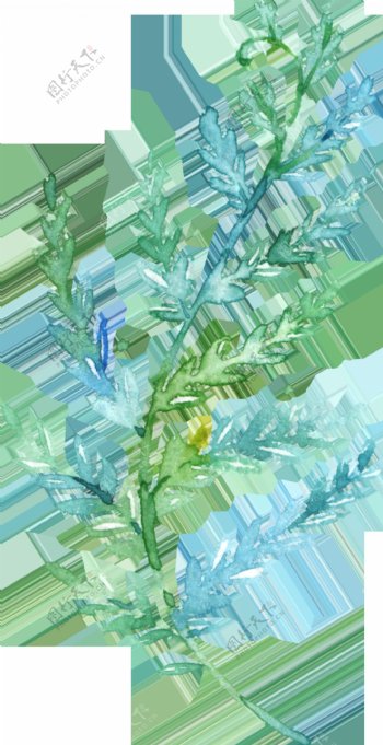 植物生长卡通水彩透明素材