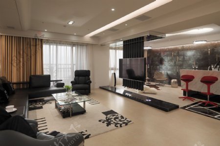 现代时尚客厅浅色花纹地毯室内JPEG图