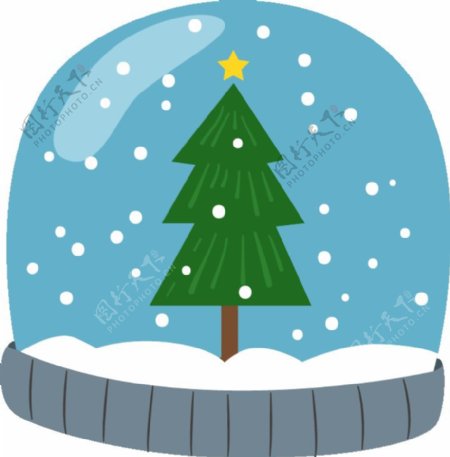 卡通圣诞树树音乐盒PNG元素