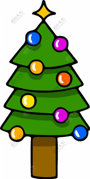 卡通圣诞树PNG元素