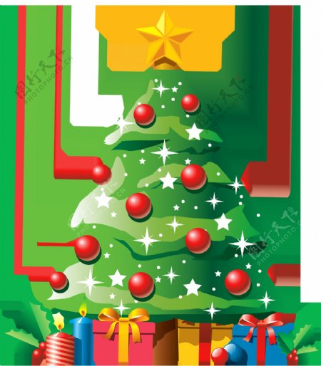 可爱卡通圣诞树元素设计