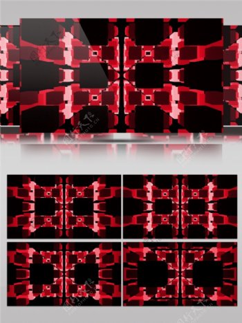 三维方块阵红黑转化视频素材