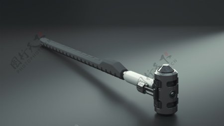 灰黑色的炫酷概念模型武器jpg素材