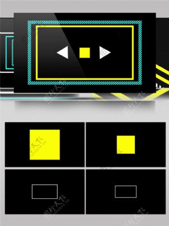 黄色光束方块高清视频素材