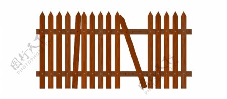实木篱笆围栏元素
