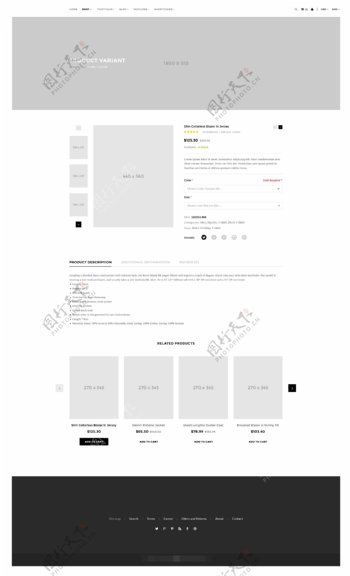 时尚网站产品变形页面PSD模板
