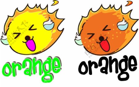 卡通橘子logo设计