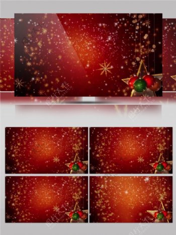 红色扥光装饰圣诞节视频素材
