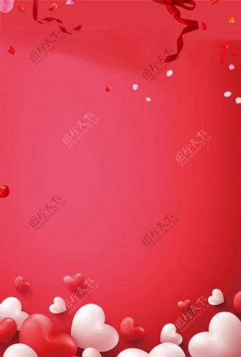 红色喜庆情人节背景