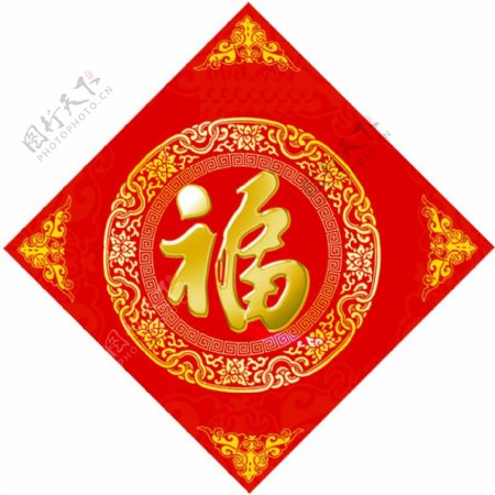 中国风新年福字贴素材