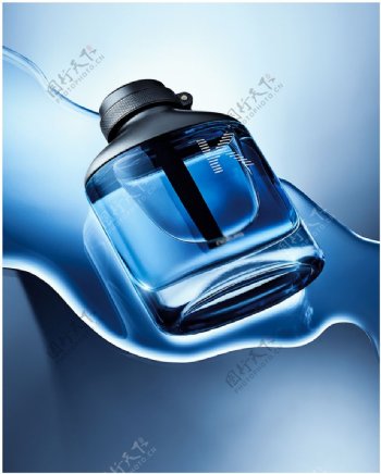 蓝色玻璃香水瓶jpg素材