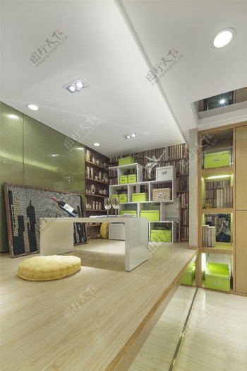 现代书房收纳箱设计效果图