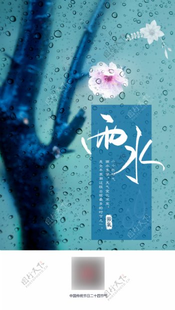 雨水节日节气海报