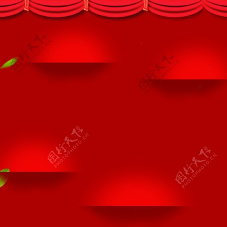 红色中国风PSD主图背景设计