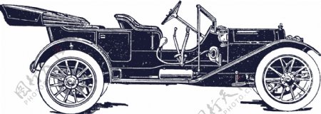 手绘古董汽车